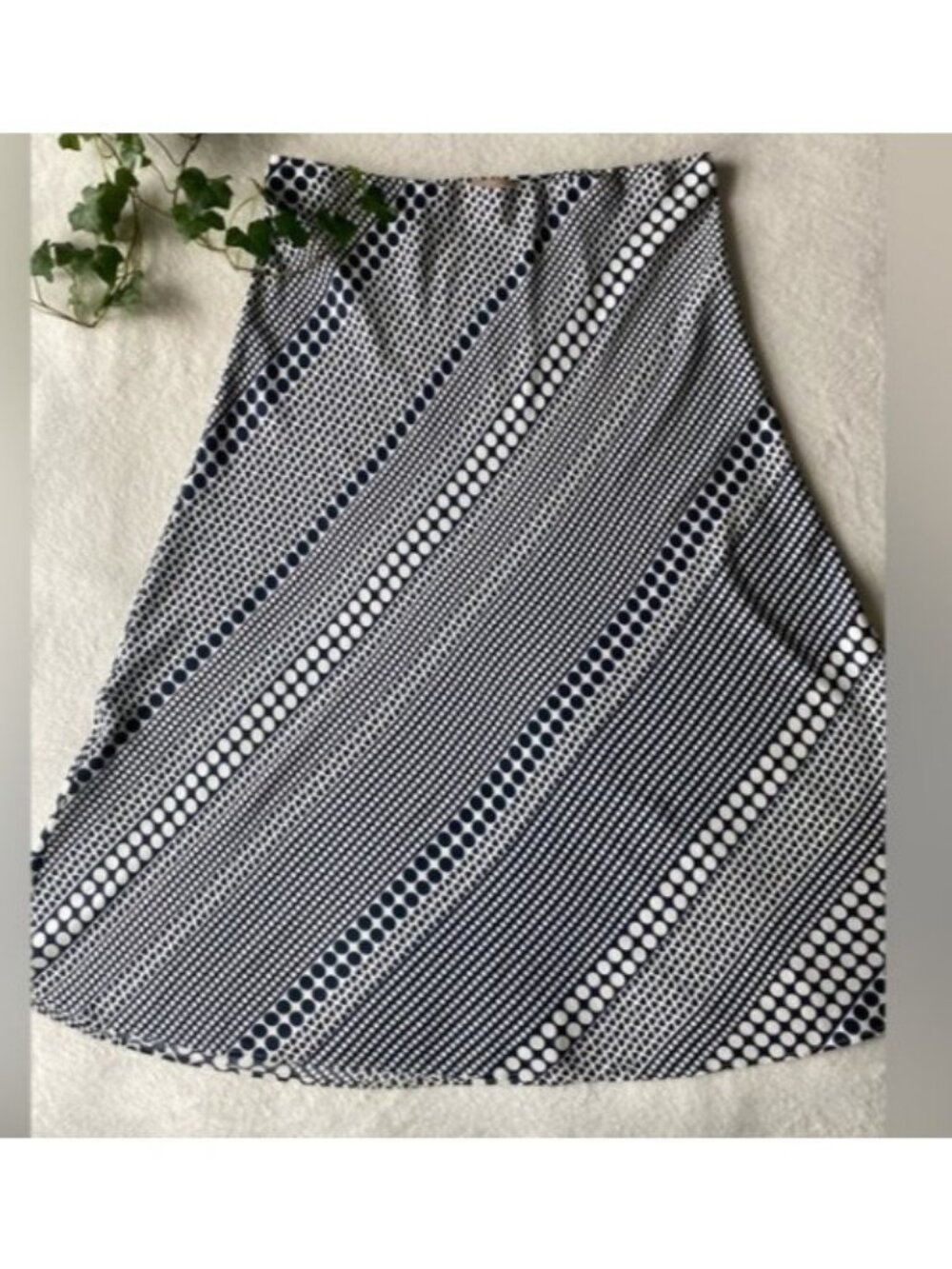 Philosophy Republic Clothing Navy White Polka Dot Midi Skirt A Line Size M - Picture 10 of 10